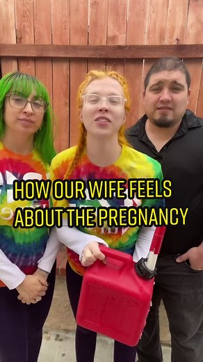 Our wife ,Summer, has something to say! We’ve been seeing all your comments 🤰⛽️ #polyamorous #polyamory #polyam #polytriad #throuple