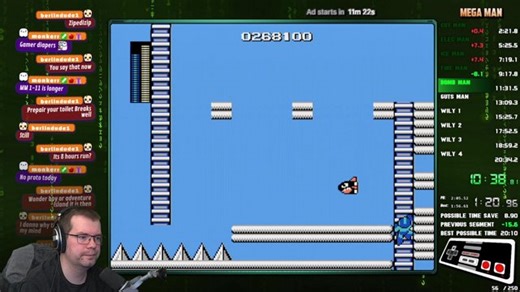 Mega Man 1 speedruns for a new PB