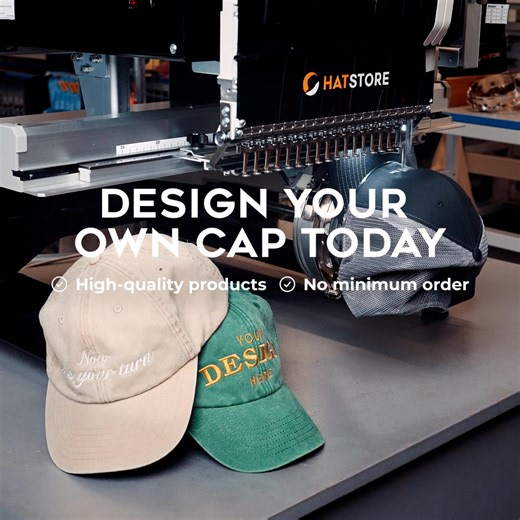 72K views | Create custom caps online at Hatstore with many high-quality products & techniques to choose from. Start designing today! | Hatstore | Facebook