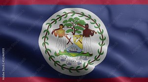 Flag Of Belize - Belize Flag High Detail - National flag Belize wave Pattern loopable Elements - Fabric texture and endless loop - Highly Detailed Flag - The flag of fluttering in the wind