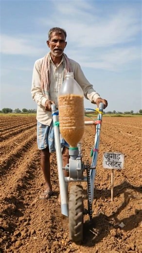 Plant 100 seeds in 1 minute with this trick! ⏱️🌱 Machine made for ₹99 🚜! Viral Seed Plantation Ju...