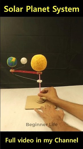 Earth & Moon Rotation Model | Solar Planet System #scienceproject #solarsystem #science