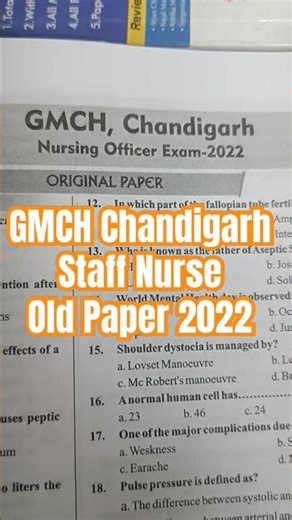 GMCH Nursing Officer Previous Year Question Paper | GMCH Old Paper PDF Download #gmchpyq #nursing