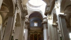 Inside a Cathedral. Dubrovnik Cathedral of the Assumption of the Virgin Mary. Historic old town. UNESCO World Heritage site. Dubrovnik, Croatia. Europe.