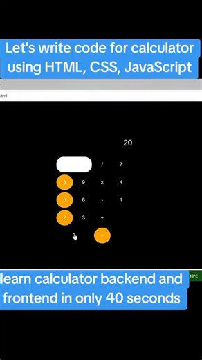 how to write code for calculator using HTML, CSS for frontend and JavaScript for backend