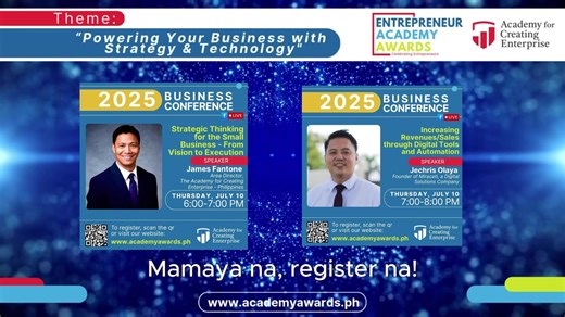 1.2K views · 13 reactions | ACE Business Conference: Strategic Thinking for the Small Business - From Vision to Execution Want to brush up on your business strategy? Kickstart your learning in just an hour and sharpen your strategic thinking. Invite friends who are hungry to learn and are ready to level up their business game! | Academy for Creating Enterprise PH | Facebook