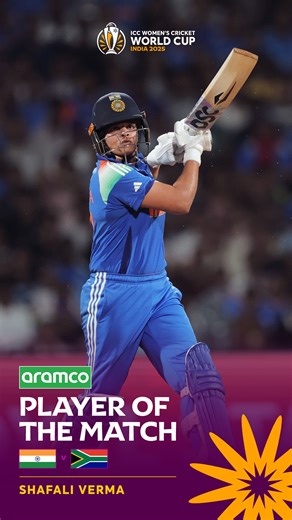 Shafali Verma capped a dream return to the Indian side with a ICC Cricket World Cup winning performance 🙌 Watch her aramco POTM Highlights from the #CWC25 Final 📹 | ICC - International Cricket Council