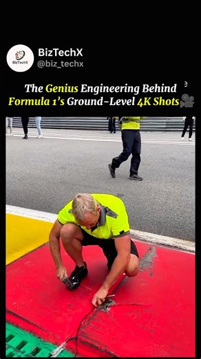 BizTechX on Instagram: "Beneath every Formula 1 circuit lies a marvel of engineering — 4K ultra-high-speed cameras built directly into the track. Sealed under reinforced, hydrophobic glass and cleaned by air jets in milliseconds, these cameras capture the most breathtaking low-angle shots as cars fly past at over 200 mph. Each unit is hard-wired into F1’s broadcast system, delivering the cinematic magic you see every race weekend. Innovation, precision, and speed — all hidden beneath the asphalt