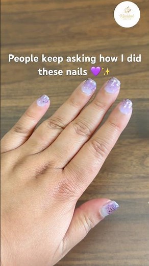 ✨ Easy Purple Glitter Nails at Home 💜 #nailtutorial