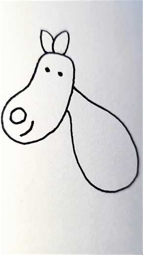 Quick and easy donkey face drawing easy l #donkey #horse #art