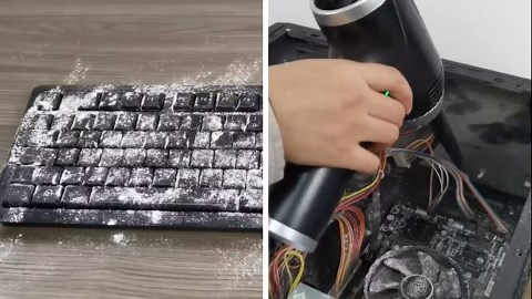 Air Duster & Vacuum Keyboard Cleaner 2 in 1, 78000RPM Electric Compressed Air Duster, Handheld Cordless Air Duster for Electronics Car Computer, 17000PA Suction Power, Replaces Air Can Blower