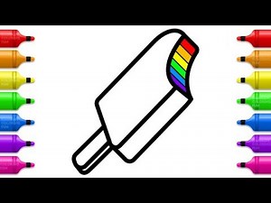 How to Draw Ice Cream for Kids | Rainbow Ice Cream Coloring Book