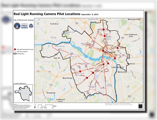 Red light cameras coming to several Richmond intersections as part of pilot program