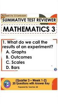 MATH 3 QUARTER 3 WEEK 1-2 SUMMATIVE TEST REVIEWER QUESTIONS #pretest #reviewer #revisedk12curriculum