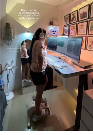 Replying to @Kristina Here po. If you work long hours, you NEED this mini elliptical for sit and stand dual purpose. #miniellipticalmachine #minielliptical #desksetup #wfh #workfromhome