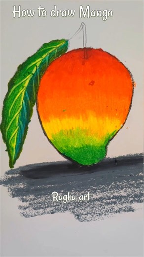 how to draw Mango with oil pastel ❤️#drawing