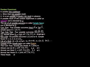 3 1 Random Experiment, Outcome, Sample Space and Events