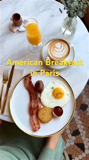 Luxury American Breakfast in a Parisian Brasserie | Classic American Breakfast in Paris France 🇫🇷