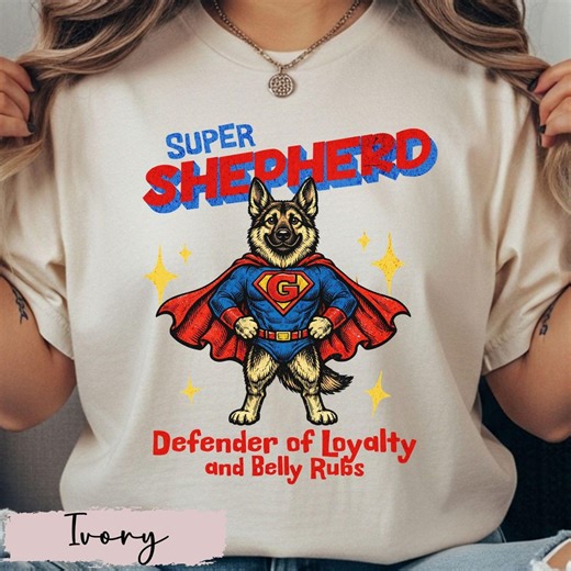 German Shepherd Superhero Shirt, Vintage Comic Style Dog Tee, Funny Heroic Puppy Graphic Sweatshirt, Gifts for Dog Lovers - Etsy