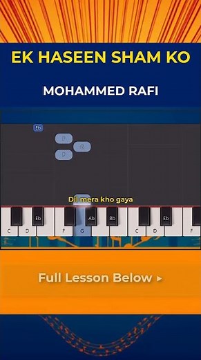 Ek Haseen Sham Ko Piano Tutorial 🎹 Easy Bollywood Notes #shorts