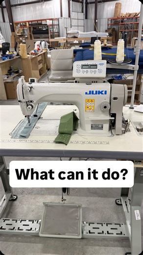 The speed of some machines is impressive! This Juki DDL-8700 has auto-backtrack, auto-foot lift, thread trimmer, needle positioner, and a wiper. This machine can even keep track of your bobbin thread remaining and sew at up to 5,000 stitches per minute!! #sewing #sewingmachine #juki | Turner Sewing Machine Company