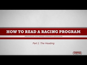 How to Read the Race Program Part 1