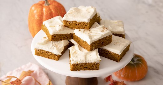 Soft Pumpkin Bars with Cream Cheese Frosting - Preppy Kitchen
