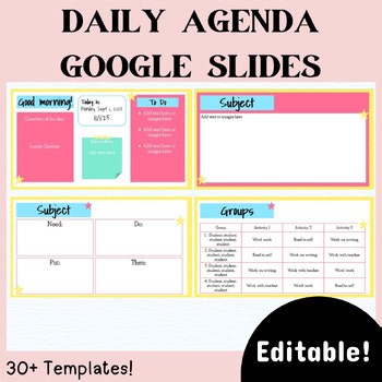 Bright Editable Daily Agenda Slides - Google Slides Templates