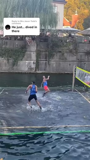 3.6M views · 25K reactions | A volleyball court on the Ljubljana River  ( @visitljubljana) | CBS Sports | Facebook