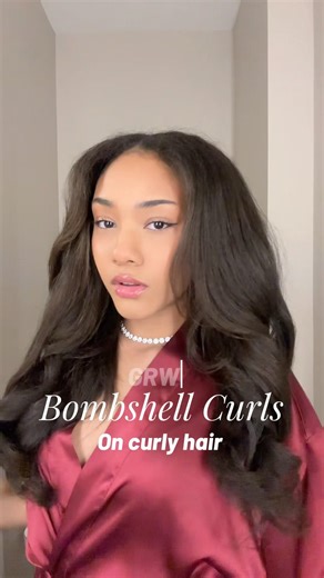 I tried bombshell curls on curly hair for the first time #blowout #fentybeauty #natural