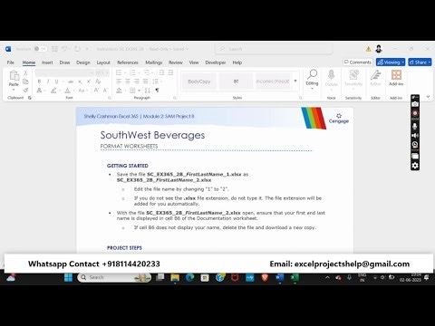 Shelly Cashman Excel 365 | Module 2: Sam Project B Southwest Beverages