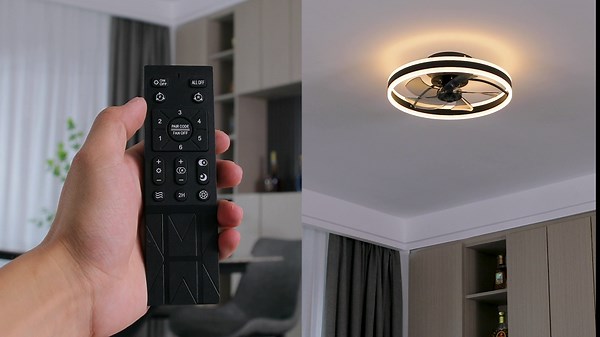 Modern Ceiling Fan with Light, Low Profile Ceiling Fan with Dimmable Light and Remote,20" Flush Mount Ceiling Fan 3 Light Color 6 Speed for Bedroom Living Room Dining Room Kitchen (Brown)