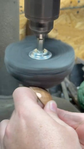 Handy Trick: Buffing Copper on a Drill Press #copper #forged #hack #forged | Barr Run Forge