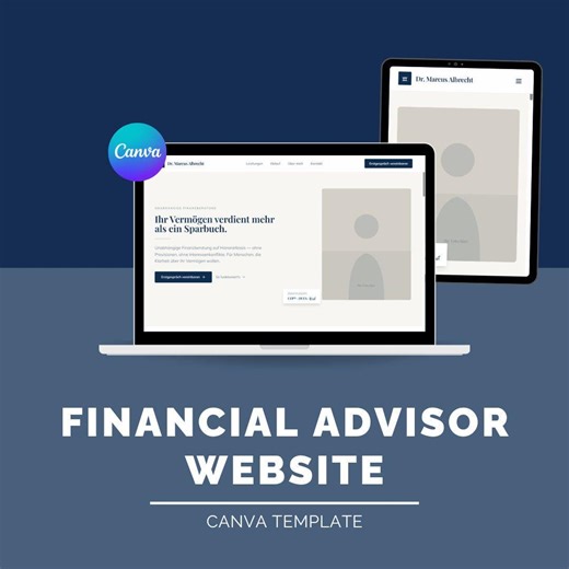 Financial Advisor Website Template Canva | Professional Website | Canva Template | Digital Download | Website Template - Etsy