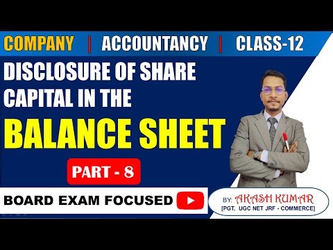 Company's Balance Sheet | Issue of Share | Company Accounts | Accountancy Class 12 #boardexam
