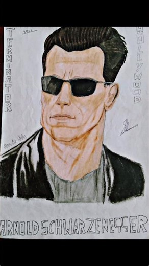The Terminator 🔥#shorts #art #youtubeshorts #drawing #arnoldschwarzenegger #terminator