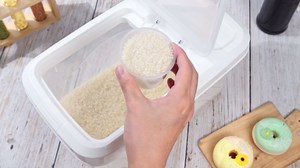 LemonRoad 18-22lb Rice Storage Container and 3lb Storage Bin Set, Flour Dispenser with Airtight Lids, Pet Dog Cat Food Container, Silicon Ring & Moisture Proof, Kitchen Organizer for Cereal Grain