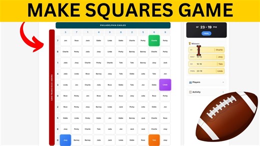 How to make football squares game online for free in 2025! In this tutorial, I'll show you how to create a Super Bowl squares grid, set up your football pool, and share it with friends using free online tools. This means you can host your own online football squares game for the big game without paying for expensive apps or printing paper grids. #Football #Superbowl #nfl #tech #howto #tutorial #technology #GaugingGadgets | Gauging Gadgets