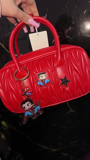 BETTY BOOP X SPIDERMAN MAG!♥️💋🍒 #keychain #bagcharm #bettyboop #spiderman