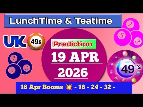 Uk49s double predictions for today 19-04-26 | today uk49s lunchtime prediction