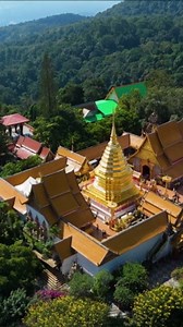 Aerial Wonders of Chiang Mai: Temples Amidst the Greenery.