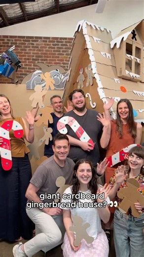 Saying goodbye to our GIANT gingerbread house 😔 #cardboardcrafts