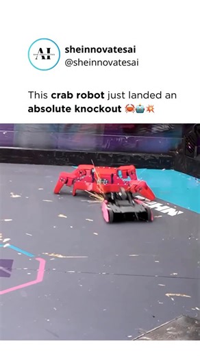 𝗔𝗜 𝗜𝗻𝗻𝗼𝘃𝗮𝘁𝗶𝗼𝗻 & 𝗡𝗲𝘄𝘀 | 𝗧𝗲𝗰𝗵𝗻𝗼𝗹𝗼𝗴𝘆 | 𝗔𝗿𝘁𝗶𝗳𝗶𝗰𝗶𝗮𝗹 𝗜𝗻𝘁𝗲𝗹𝗹𝗶𝗴𝗲𝗻𝗰𝗲 on Instagram: "This crab doesn’t scuttle… it clobbers. 🦀🤖💥 Meet Crab Rangoon: a red, crab-like combat robot with a true-walker design that keeps moving even when it’s upside down. That’s the scary part. The fun part is watching it land hits that people swear “feel like a truck.” Why it’s built different: • True-walker mobility (not just wheels) • Self-righting by design: works no matter