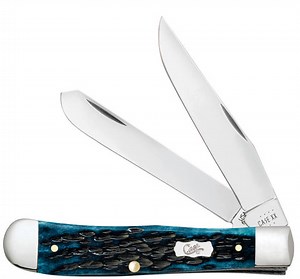 Case® | Pocket Worn® Peach Seed Jig Mediterranean Blue Bone Trapper Knife