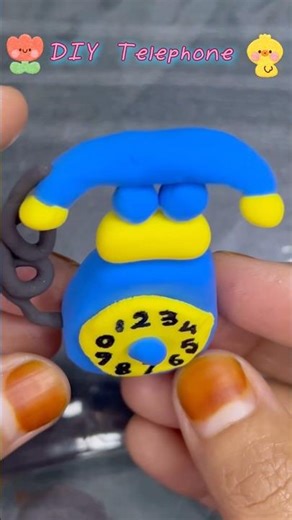 DIY Miniature Telephone with Super Light Clay #shorts #ytshorts #diy #craft