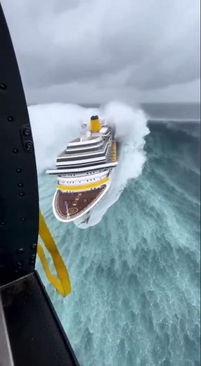 Massive Rogue Wave CRASHES Cruise Ship! #ocean #ship #storm #northsea #waves