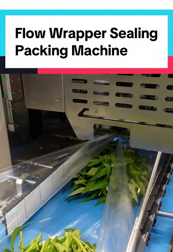 horizontal flow wrapper for vegetable packaging, automatic pillow pack machine designed for fresh vegetables and produce. Suitable for cucumbers, carrots and leafy vegetable bundles, for food packaging applications. #machinery #foodpacking #flowwrappingmachine #horizontal