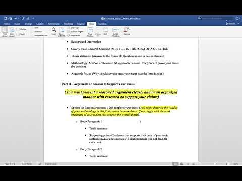 Extended Essay Outline Lesson