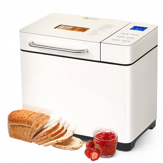 KBS 19-in-1 2LB Bread Maker Machine with Dual Heaters& Auto Nut Dispenser,Ceramic Pan with 2 kneading paddle Model#013A