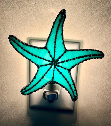 Stained Glass Starfish Nightlight - Etsy